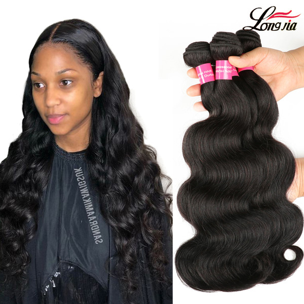 Charmingqueen Brazilian Body Wave virgin hair Brazilian Hair Weave Bundles 100% Human Hair 3 and 4 Bundles 8-28inch Natural Color