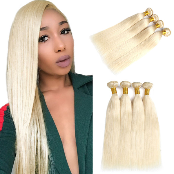 613 Blonde human hair weave Indian straight human Hair 3 Bundles 100% Honey Straight human hair extension Non Remy
