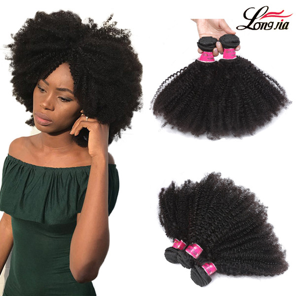Wholesale Virgin Brazilian Human Hair Bundles Afro Curly Natural Color 3pcs Bundles Brazilian Hair Weaves Afro curly human hair extensions