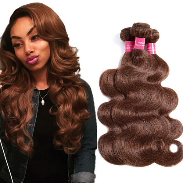 Charmingqueen Peruvian Body wave Colored hair bundles #4 100% body wave virgin hair weave Non Remy Hair Extensions