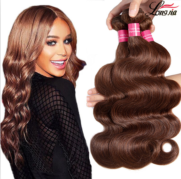 Charmingqueen Brazilian Body wave human hair bundles #4 Brazilian hair weave bundles non remy Body wave virgin hair weft