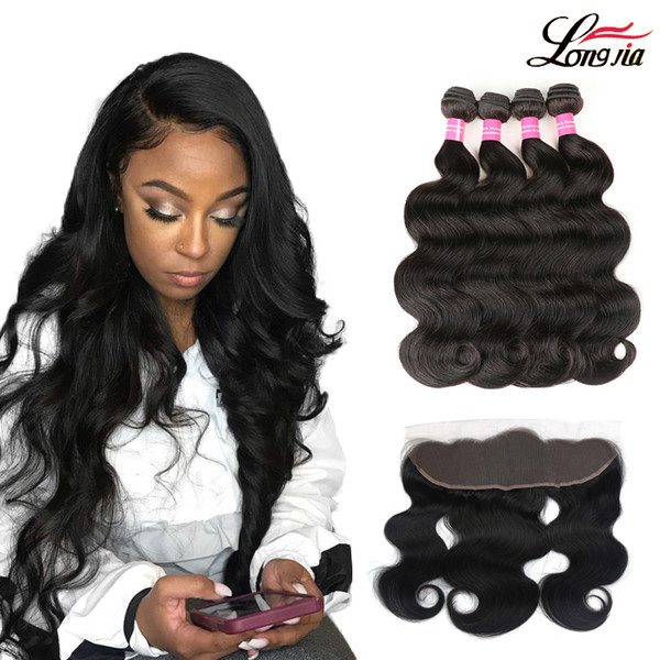Human Hair Bundles With Closure Brazilian Body Wave Hair Weave Bundles Lace Frontal Closure With Bundles body wave virgin hair extension