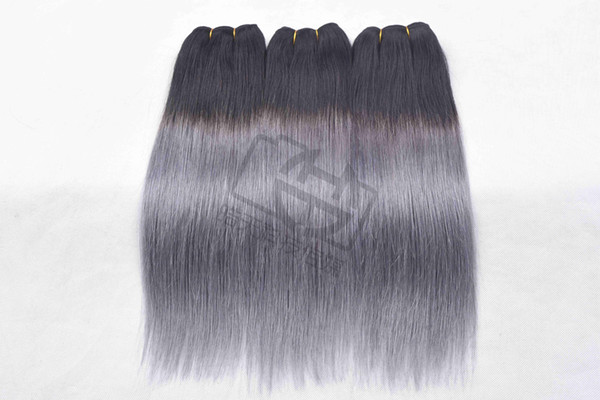 Ombre Color 1b/Grey Straight hair Brazilian Straight human hair 3/4 bundles Ombre Brazilian Human Hair Weave Non remy