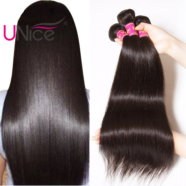 UNice Hair Straight Bundles 5 Bundles Indian Unprocessed Remy 100% Human Hair Extensions Wholesale Cheap Nice Silk Hair Weaves 8-30 inch
