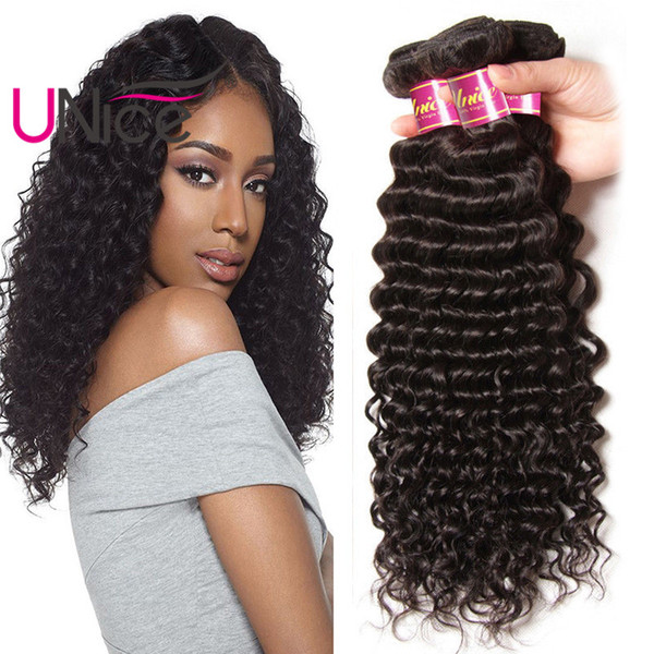 UNice Hair Malaysian 8A Remy Deep Wave 5 Bundles Unprocessed Virgin 100% Human Hair Extensions Wholesale Nice Curl Hair Weave Bundles Cheap