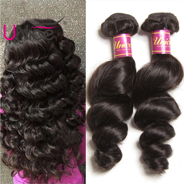UNice Hair 8A Virgin Peruvian Loose Wave Wholesale Unprocessed 100% Human Hair Extensions 5 Bundles Cheap Nice Curl Human Hair Weaves