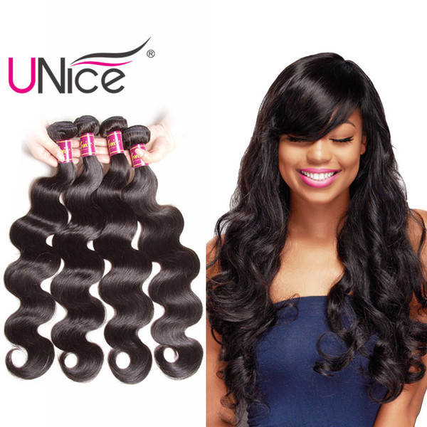 UNice Hair 4 Bundles Body Wave 8-30inch Mix Length Brazilian Peruvian Virgin Human Hair Extensions Indian Malaysian Wholesale Remy Hair