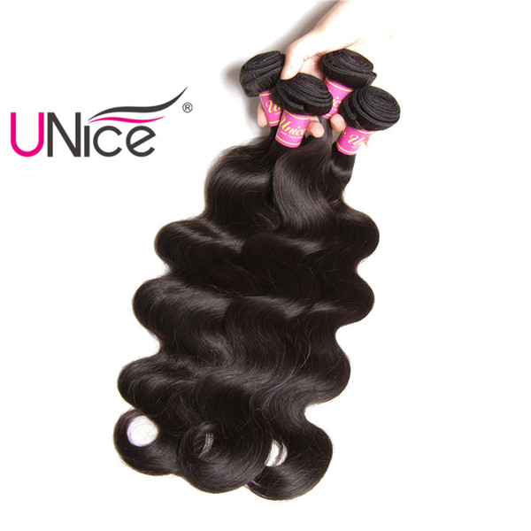 UNice Hair Peruvian Body Wave Hair Weaving Bundles 1Piece 8-30inch 100% Human Non Remy Hair Extension Natural Color