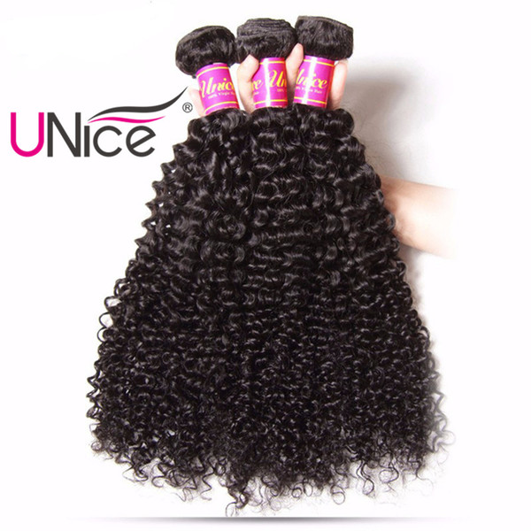 UNice Hair Curly Wave Brazilian Human Hair Bundles 1Piece 8-26inch Natural Color Non Remy 100% Human Hair Extensions