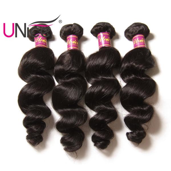 UNice Hair Malaysian Loose Wave 16-26inch Unprocessed 1Piece Hair Bundles Non Remy 100% Human Hair Extensions Natural Color