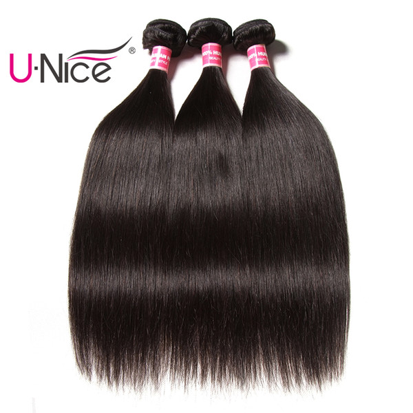 Unice HAIR Raw Indian Straight Hair 3 Bundles Brazilian Virgin Human Hair Extensions 100% Peruvian Weave Bundles Wholesale Cheap Bulk