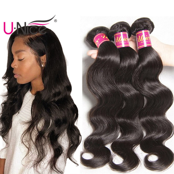 UNice Hair Raw Indian Body Wave 3 Bundles 100% Human Hair Weave 8-30inch Virgin Human Hair Extensions Wavy Weave Wefts Wholesale Cheap Bulk