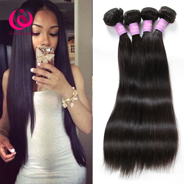 Malaysian Straight Hair Weave Bundles 4pcs/lot Wow Queen Products Soft and Thick 8-28inch 100% Unprocessed Malaysian Virgin Human Hair Weft