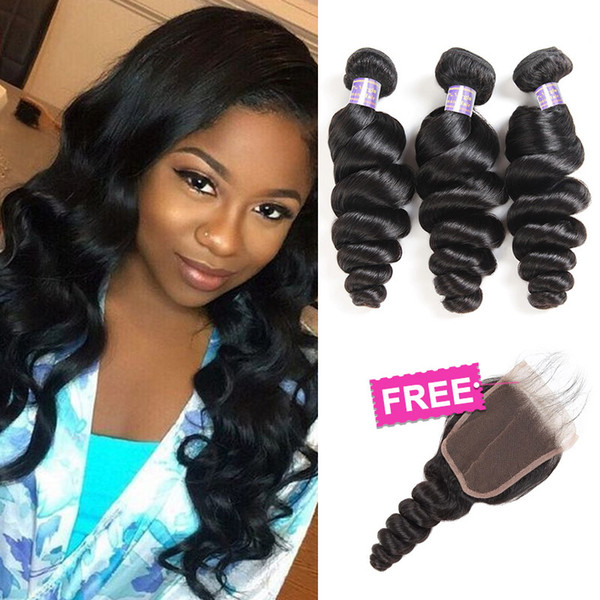 Peruvian Hair Extensions Indian Human Hair Bundles Brazilian Deep Curly Body Wave Buy 3Bundles Get A Free Closure Yaki Straight Loose Wave