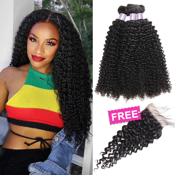 Brazilian Hair Extensions Indian Human Hair Bundles Peruvian Deep Curly Body Wave Buy 3Bundles Get A Free Closure Yaki Straight Water Wave