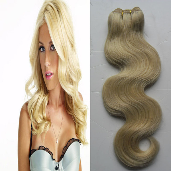 613 Blonde Human body wave Hair Bundles 1 PCS Honey Blonde Bundles Peruvian Remy Hair Weave 100% Human Hair Weave