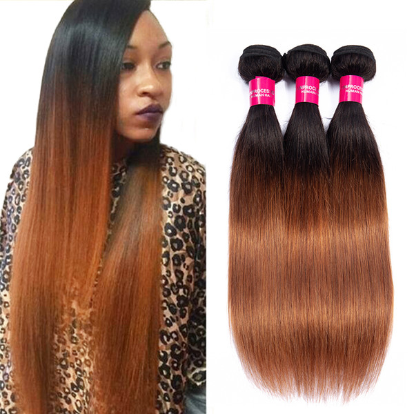 Charmingqueen Malaysian hair bundles Ombre 1b/30 Unprocessed Straight virgin Human hair bundles Straight human hair Extension Non remy