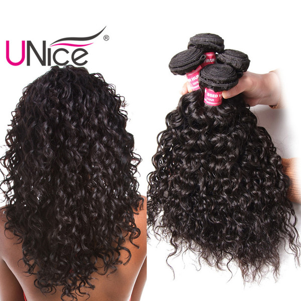 UNice Hair Remy 8a Brazilian Water Wave 5 Bundles 100% Human Hair Extensions Wholesale Cheap Hair Weaves Nice Bulk Wet And Wavy 8-26inch