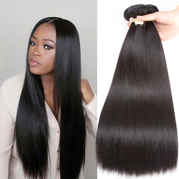 Peruvian Straight Hair Weave 100% Human Hair Bundles Natural Color 8-24 Inch Peruvian Hair Machine Double Weft