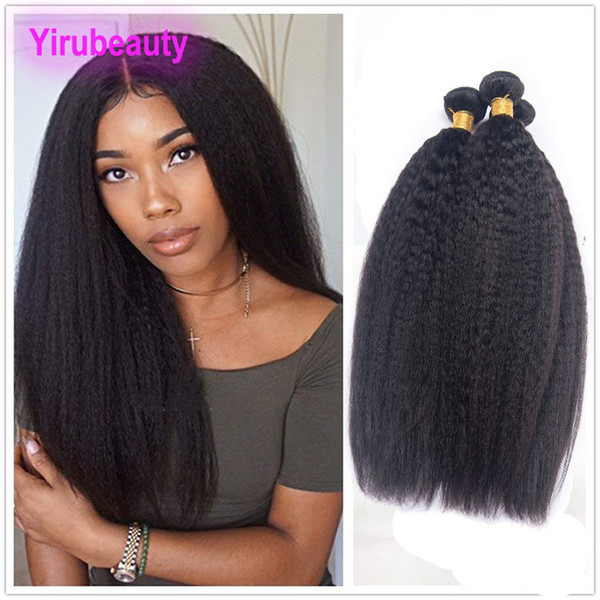 9A Malaysian Virgin Hair Kinky Straight 4 Bundles Malaysian Coarse Yaki Straight Hair 100% Malaysian Kinky Straight Human Hair Extensions