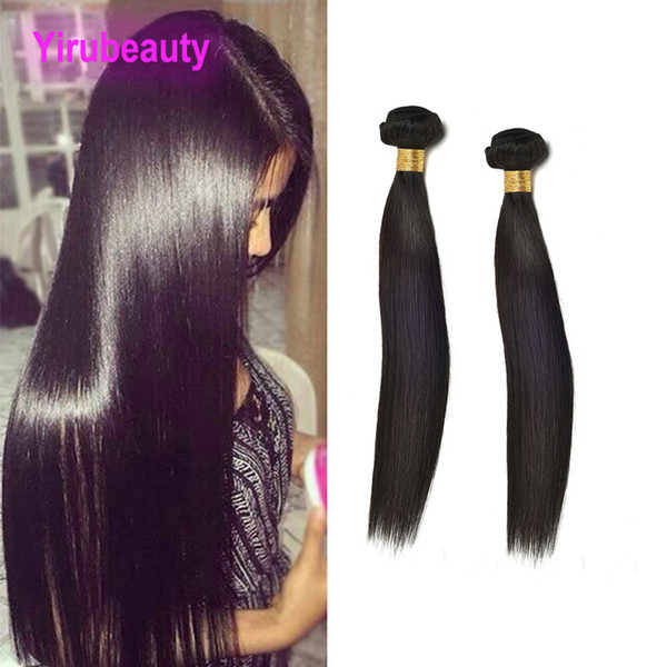 Malaysian Virgin Hair 2 Bundles Silky Straight Human Hair Extensions 2Pcs/lot Straight Nautral Color Black Straight Bundles