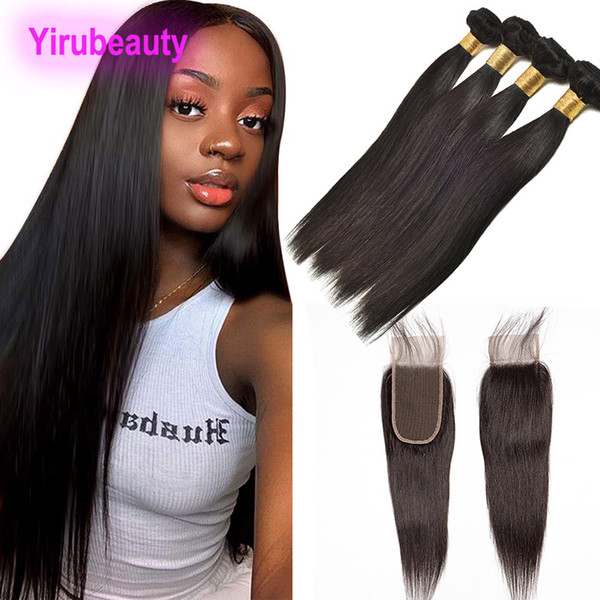 Peruvian Human Hair Silky Straight 3X6 Lace Closure Middle Part Bundles With Closure Three By Six Closure Natural Color