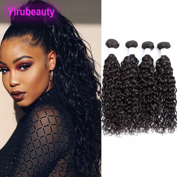 Malaysian Virgin Hair Water Wave 4 Bundles Natural Color Hair Extensions 4 Pieces/lot Human Hair Products 95-100g/piece Dyeable Bundles