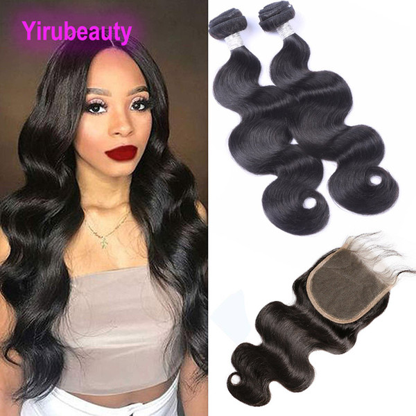 Malaysian Human Hair 9A Body Wave Bundles With 5X5 Lace Closure Baby Hair 3 Pieces One Set Double Wefts Hair Products With 5*5 Closure