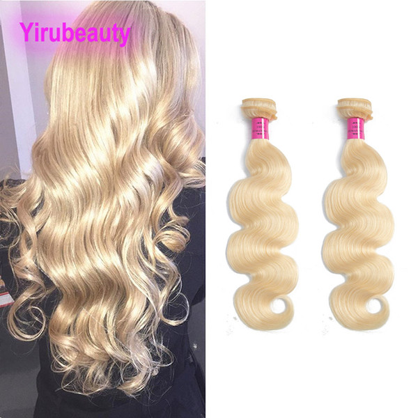 Indian Virgin Hair 2 Bundles Body Wave 613 Blonde Human Hair Extensions Wefts Two Pieces One Set Double Wefts Natural Color