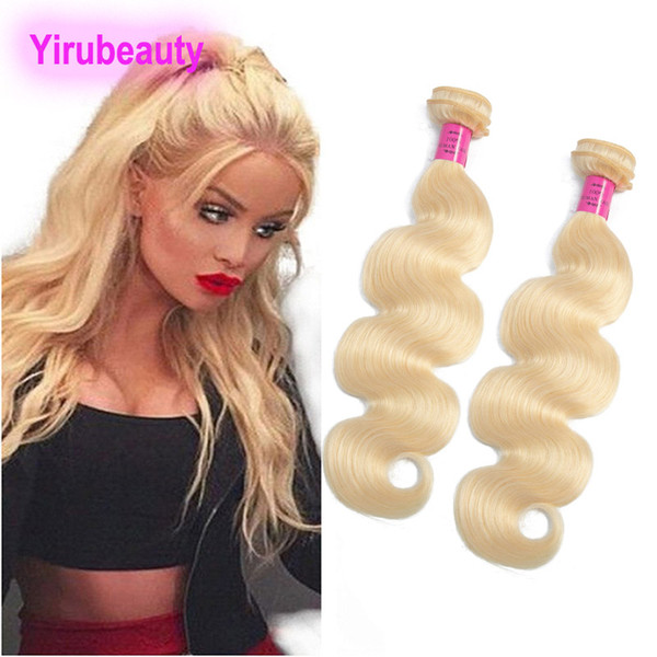 Malaysian Human Hair Extensions Natural Color Body Wave 613 Blonde Remy Blonde 2 Bundles Double Wefts 8-30inch