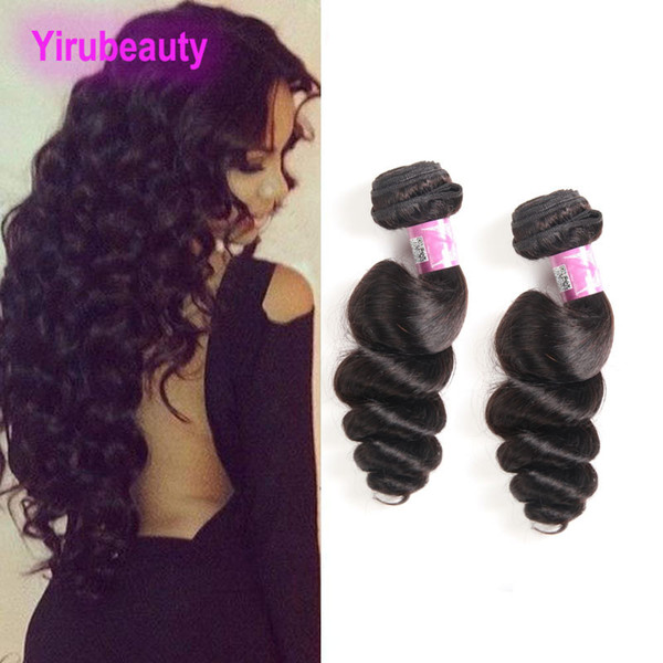 Loose Wave 9A Unproces Human Hair 2 Bundles Peruvian Virgin Hair Extensions Loose Wave Curly Two Bundles Double Wefts Weaves