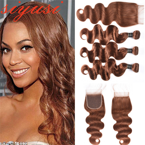 9A Peruvian Body Wave Hair Bundles With Closure Peruvian Hair With Closure Human Hair 3 Bundles With Closure 30# Body Wave