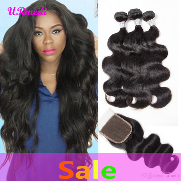 body wave 3/4 bundles with closure Peruvian body wave human hair bundles with closure alibaba Peruvian virgin hair 3 bundles with closures