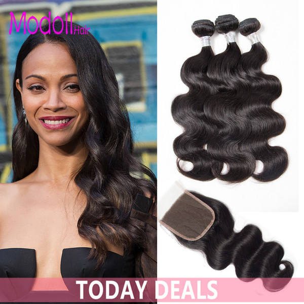 Body Wave Bundles With Closure Brazilian Unprocessed Virgin Hair Weave Bundles With Closure Brazlian Human Hair Bundles With Closure