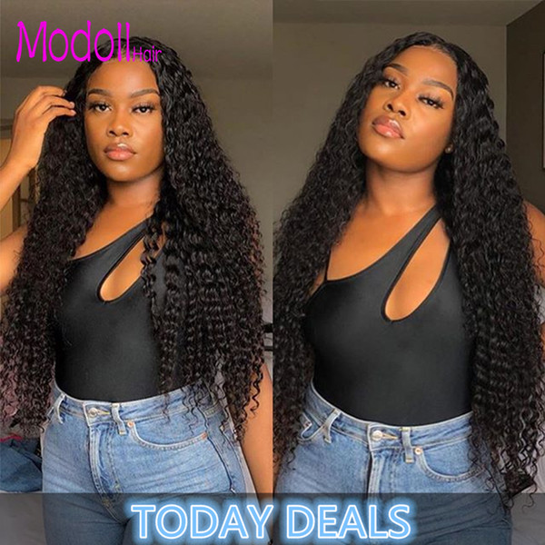 Indian Deep Wave Virgin Hair Weave Bundles With Closure 3/4 Bundle With Lace Closure Remy Human Hair Deep Wave Bundles With Closure