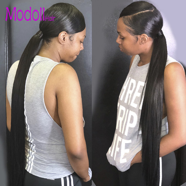 Straight Human Hair Bundles With Closure Brazilian Virgin Hair Weave Bundles Natural Color Bundles With Closure Remy Hair Extenssion