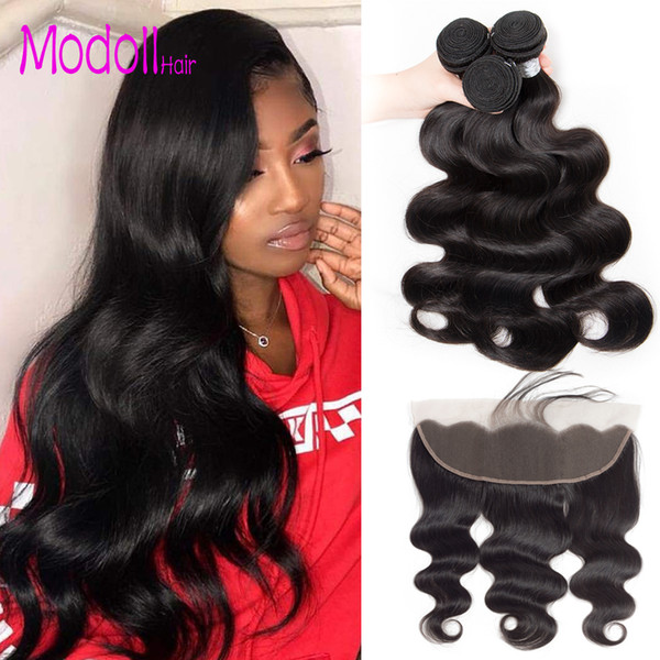 Brazilian Hair Weave Bundles Body Wave Bundles With Frontal Human Hair 3/4 Bundles With Closure Frontal Hair Extension