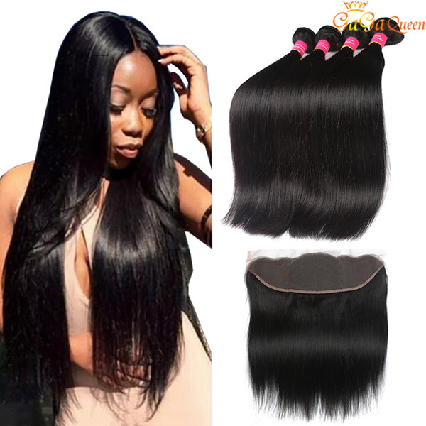 New arrival Malaysian Straight Hair Bundles With Frontal Closure Ear To Ear Lace Frontal Closure With Malaysian Human Hair Extensions