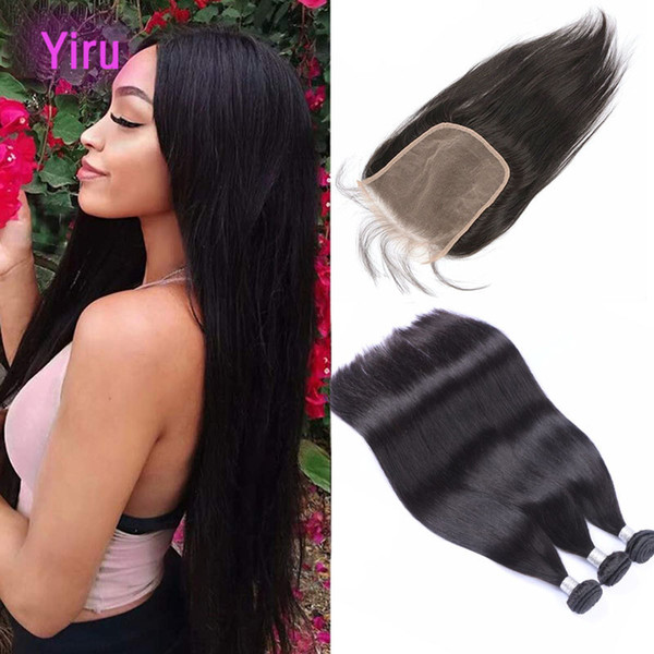 Malaysian Virgin Hair Bundles With 6X6 Lace Closure With Baby Hair Straight Human Hair Extensions With 6*6 Closure Free Three Middle Part