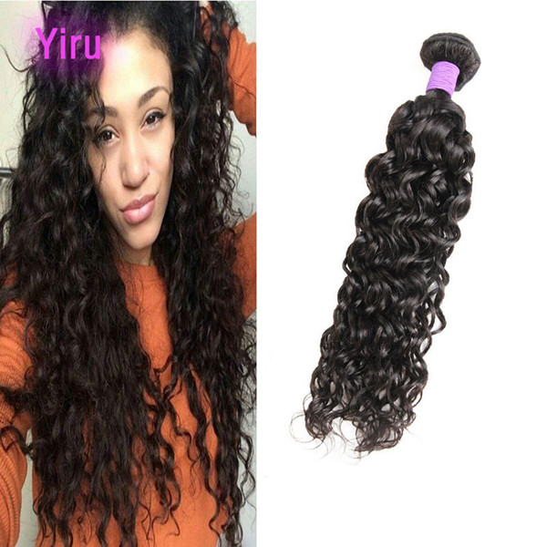 Brazilian Virgin Human Hair 1 Bundle Water Wave Curly Double Wefts Unprocessed Hiar Bundles One Weave 8-30inch Water Wave