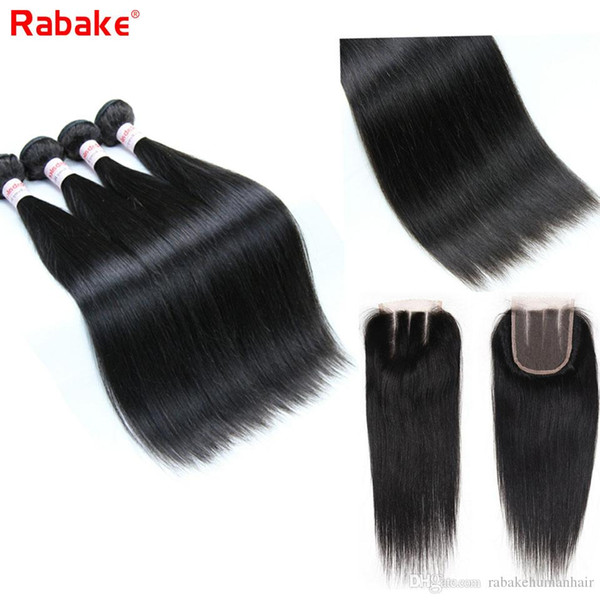 Malaysian Human Hair Bundles with 4x4 lace Closure Cuticle Aligned Remy Hair Extensions Straight Virgin human Hair Bundles DHL 