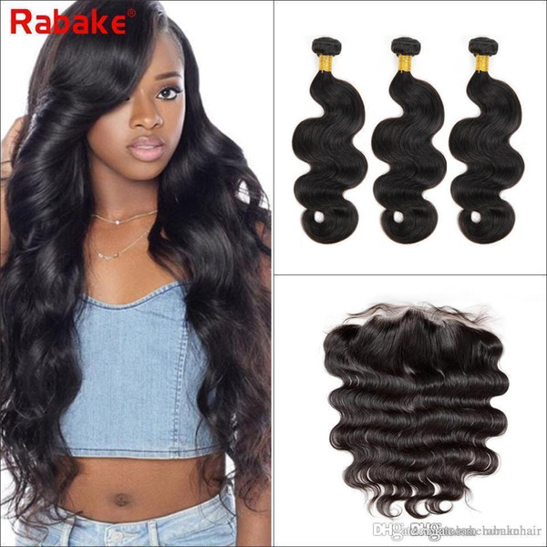 Brazilian Virgin Hair Bundles with Frontal Closure Body Wave Top Grade Brazilian Human Hair Bundles with Closure 13x4 Lace Frontal Closures