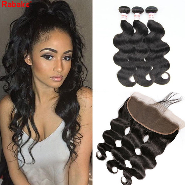 9A Brazilian Human Hair Body Wave Bundles With 13x4 Lace Frontal Indian Peruvian Malaysian Hair Body Wave For Black Women Wholesale