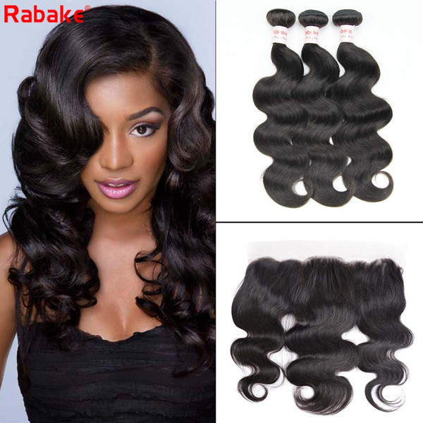 Brazilian Indian Peruvian Malaysian Human Hair Bundles With Closure Body Wave Bundle With 13X4 Lace Frontal 100 Unprocessed Remy Virgin Hair