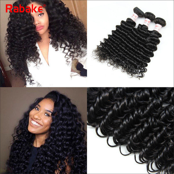 Brazilian Deep Wave Virgin Hair Wefts Natural Color Brazilian Human Hair Bundles With 13x4 Lace Frontal Unprocessed Human Hair Extensions