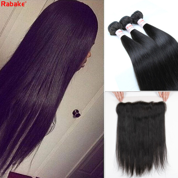 Malaysian Human Hair Straight 3 Bundles With 13x4 Lace Frontal Grade 9A 100 Unprocessed Virgin Remy Human Hair For Black Women