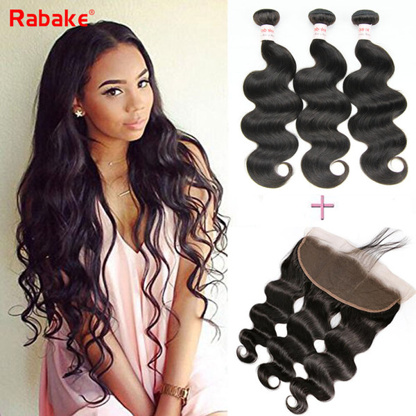 9A Brazilian Human Hair Body Wave Bundles with 13*4 Lace Frontal 100% Unprocessed Virgin Humanhair Bundles with Closure Body Wave Weave