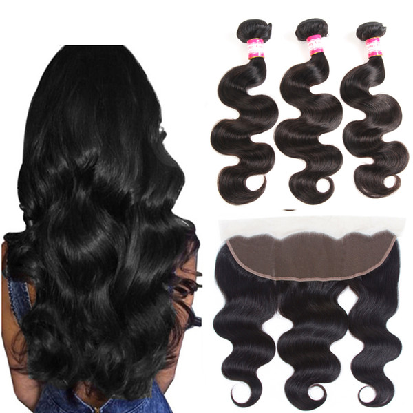 8A Brazilian bundles with frontal brazilian hair bundles body wave with lace closure 13x4 brazilian virgin hair body wave