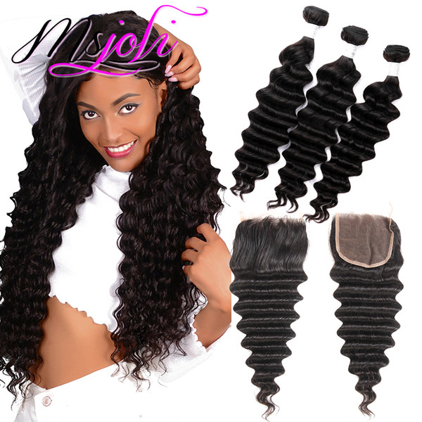 Msjoli Brazilian Virgin Human Hair Weave Bundles Straight Body Loose Deep Wave Curly Cheap 8A Peruvian Raw Indian Hair Extensions Wholesale