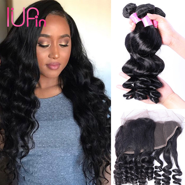 Cheap Peruvian Human Hair Bundles Loose Wave Lace Frontal Closure with 3 Bundles and 13X4 Ear to Ear Lace Frontal Closure Beauty Supplies